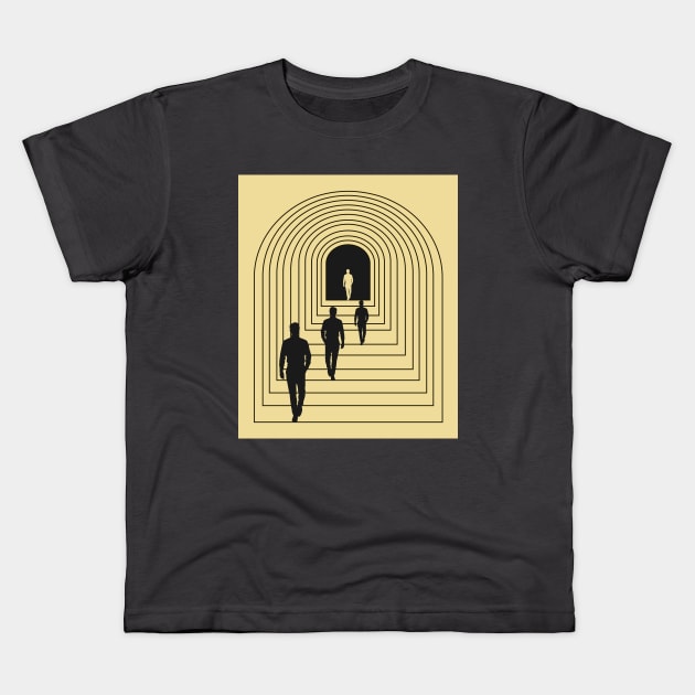 Retro Mid Century Bauhaus Kids T-Shirt by FullOnNostalgia